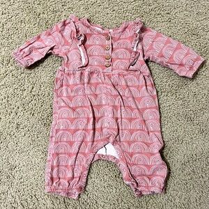 Baby girl long sleeve pant one piece with rainbows 0-3 months